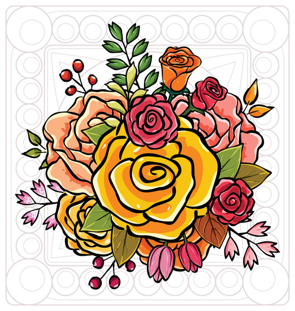 Blumenstrauß Vektor Illustration - Vektor, Bild