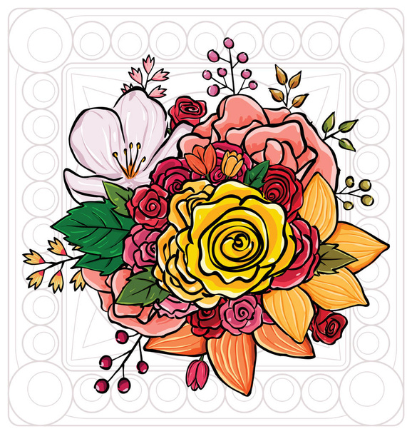 flower bouquet vector illustration - Vector, Image