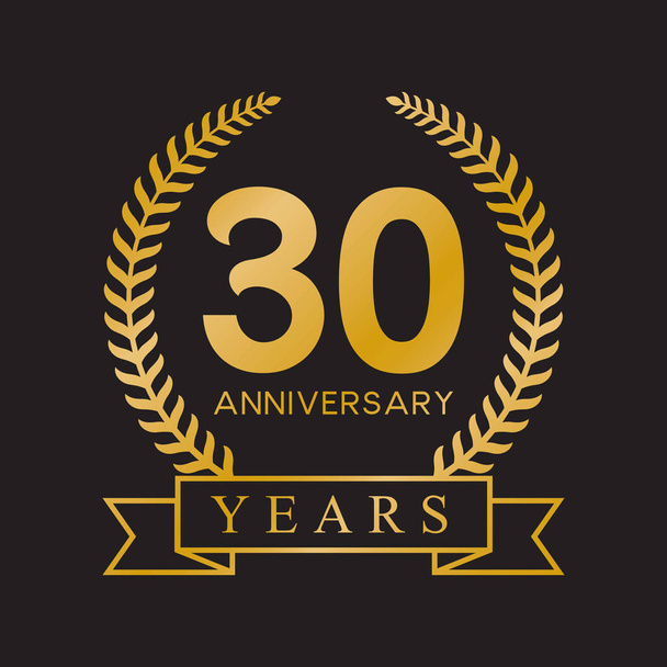 30 anos de aniversário OURO
 - Vetor, Imagem