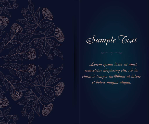 Vector vintage business card template. Ornamental flower background. - Vector, Image