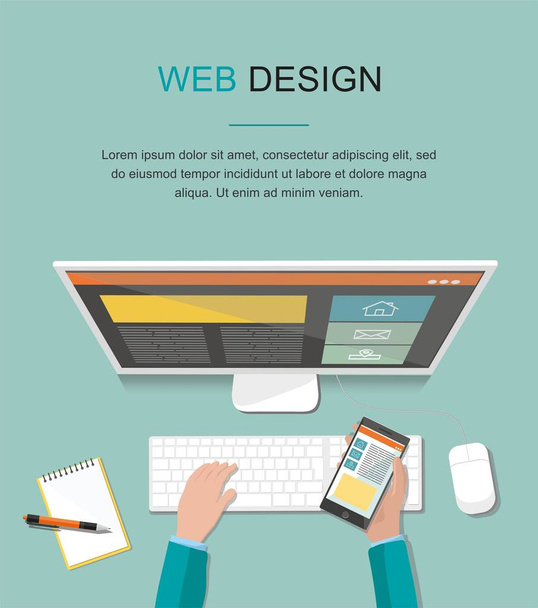 Business corporate organization. Vector devices. Responsive web design.  - Vector, Image