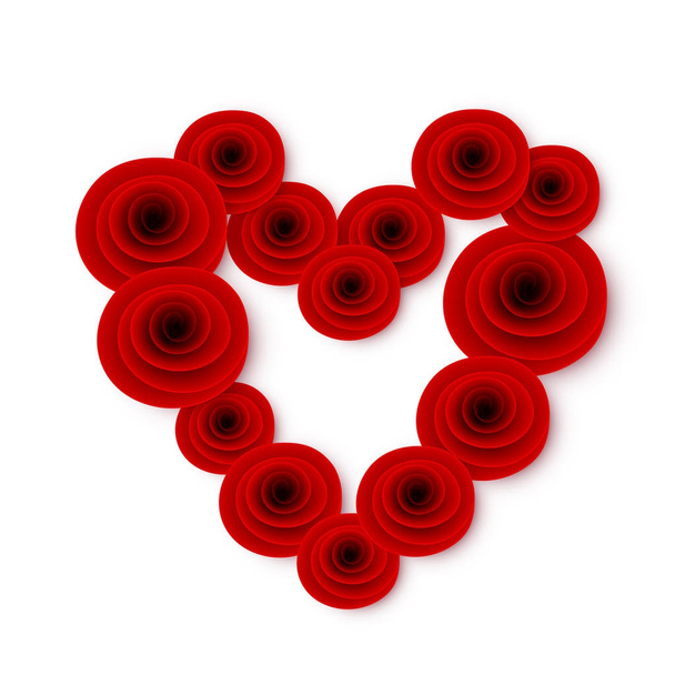 Heart shaped roses  - Vektor, Bild