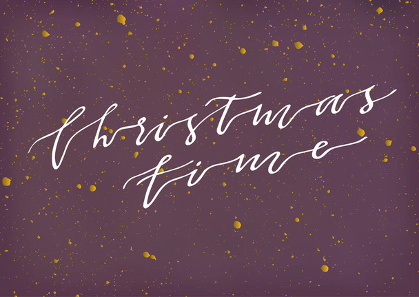 Christmas Time hand-drawn lettering - Διάνυσμα, εικόνα