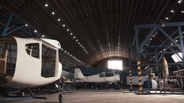 Small aircraft workshop - Footage, Video