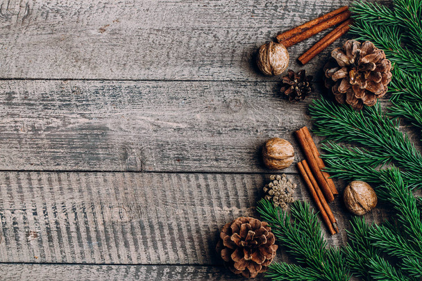 Christmas wooden background - Foto, Imagem