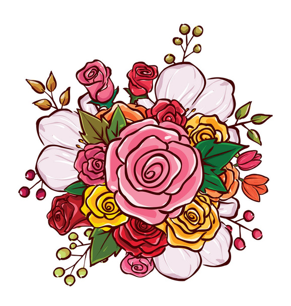Mazzo di fiori vettoriale illustrazione
 - Vettoriali, immagini