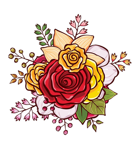 květ kytice vektorové ilustrace - Vektor, obrázek