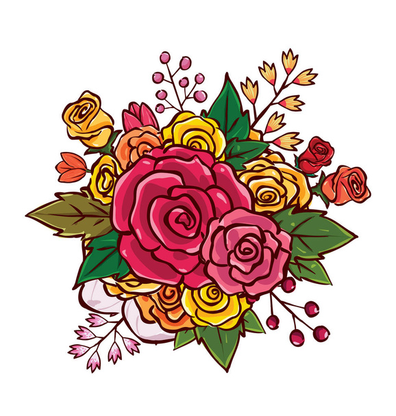 Mazzo di fiori vettoriale illustrazione
 - Vettoriali, immagini