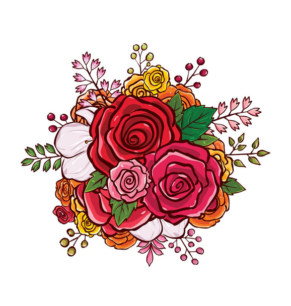 virág csokor vektoros illusztráció - Vektor, kép