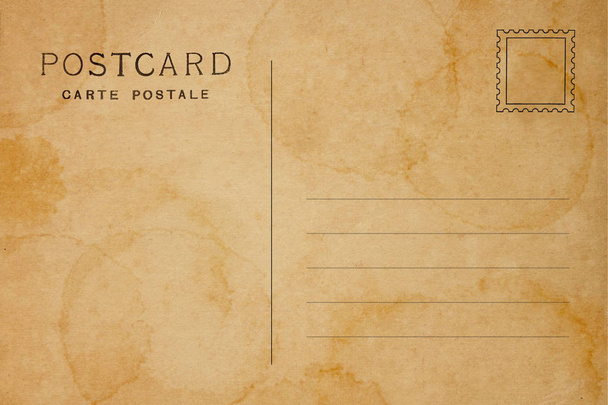 Back of vintage blank postcard with space for text - Zdjęcie, obraz