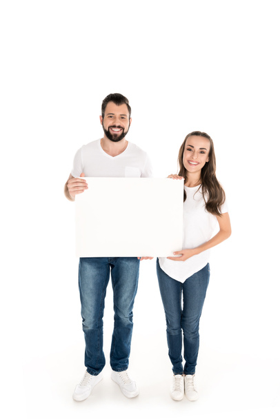 couple with blank banner - Photo, Image