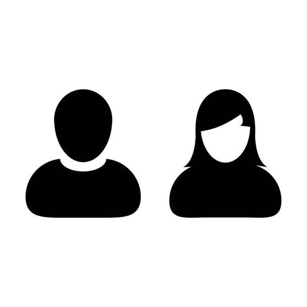 Emberek Icon Vector férfi női bejelentkezés felhasználó személy profil avatar szimbólum a karakterjel piktogram illusztráció - Vektor, kép