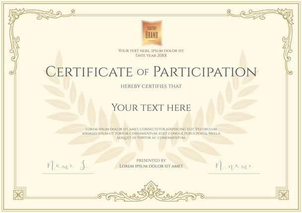 Шаблон розкішного сертифіката з елегантною рамкою рамки, Дизайн диплома для випуску або завершення
 - Вектор, зображення