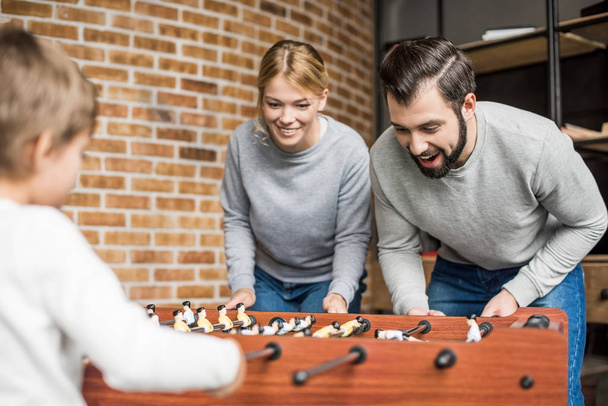 family playing table football - Photo, Image