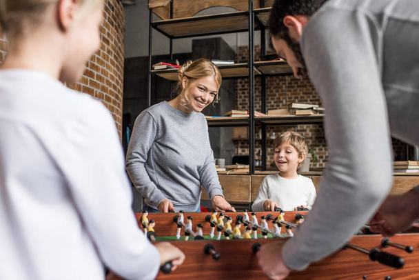 family playing table football - Foto, immagini