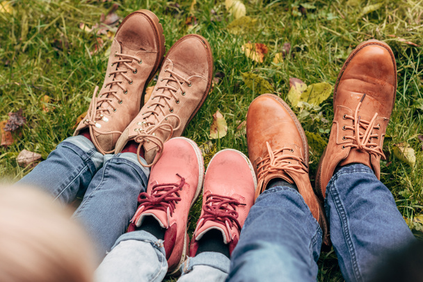 family in autumn shoes - Photo, Image