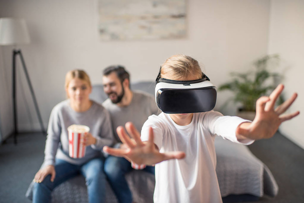 kid playing in vr headset - Photo, Image