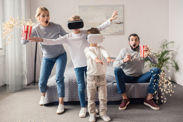 kids in vr headsets at home - Photo, Image