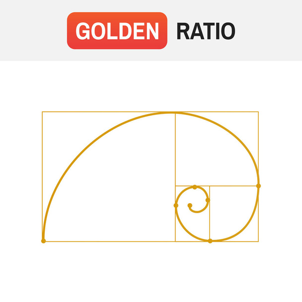 黄金比の螺旋。黄金比のタトゥーのシンボル - ベクター画像
