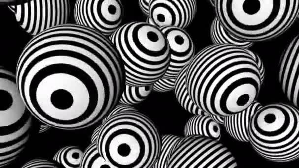 fond abstrait avec sphères noires et blanches - Séquence, vidéo