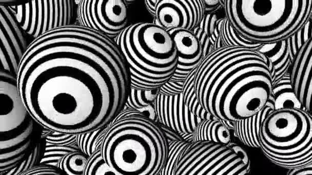 fondo abstracto con esferas en blanco y negro - Metraje, vídeo