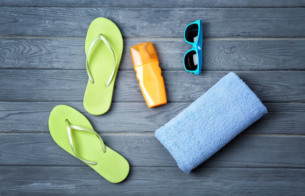 towel and summer accessories - Photo, image