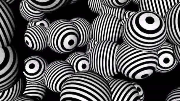 fondo abstracto con esferas en blanco y negro - Metraje, vídeo