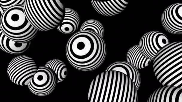 abstrakcyjne tło z czarno-białymi kulami - Materiał filmowy, wideo