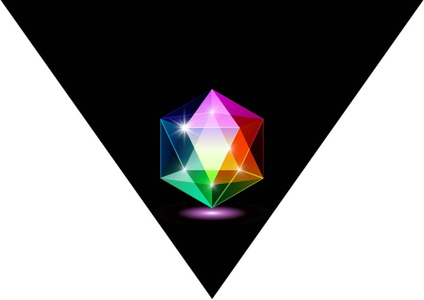 Barevný drahokam, logo drahokamy a krystaly, vektorové ilustrace izolované - Vektor, obrázek