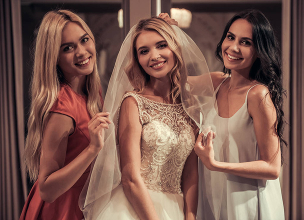 Girls in wedding salon - Photo, Image