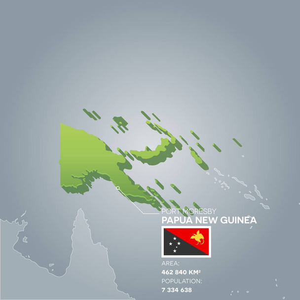 Carte d'information de Papouasie-Nouvelle Guinée
. - Vecteur, image