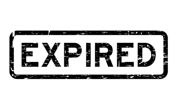 Grunge negro expirado sello de goma cuadrada sobre fondo blanco
 - Vector, Imagen
