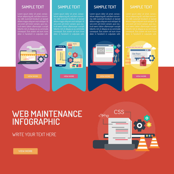 Komplex webové infografiky údržby - Vektor, obrázek