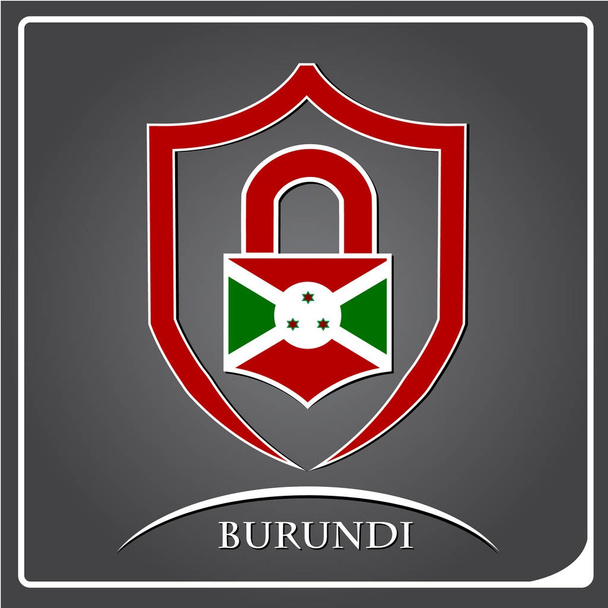 zámek logo z vlajka burundi - Vektor, obrázek
