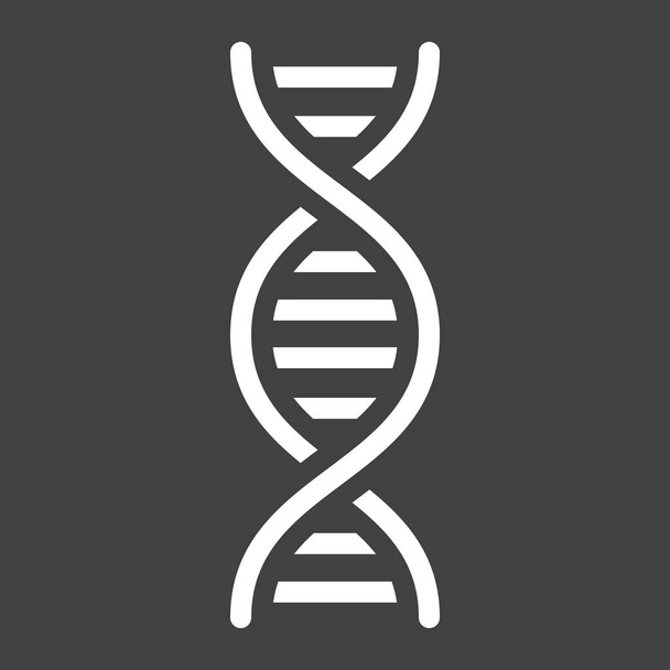 Ícone sólido de DNA, ciência e biologia
 - Vetor, Imagem