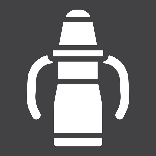 Schluck-Tasse solide Symbol, Babyschale und Flasche - Vektor, Bild