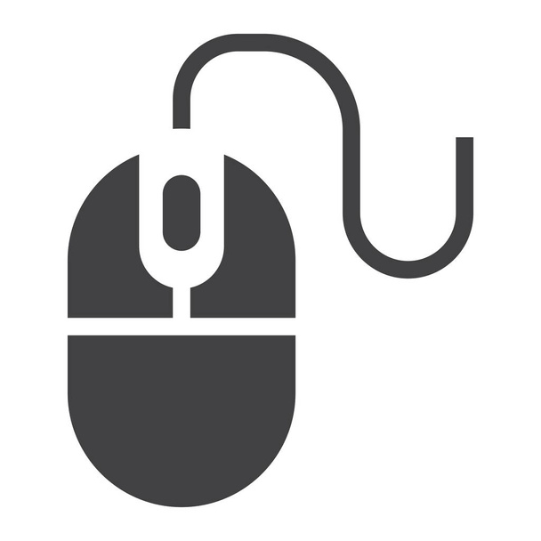 Computer mouse solid icon, click and website - Vector, Image