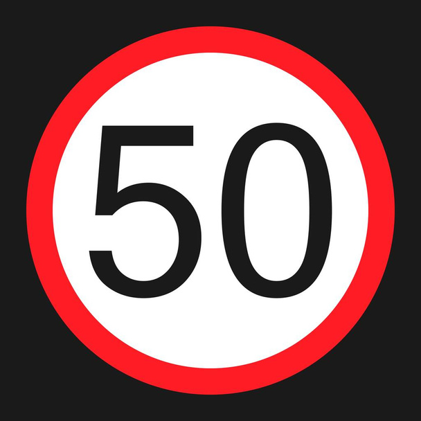 Limite de vitesse maximale 50 icône plate
 - Vecteur, image