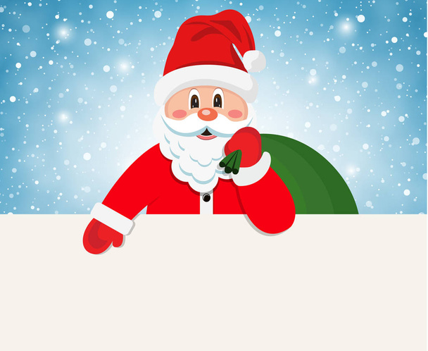 Щасливі Санта-Клауса над білий пустим - Вектор, зображення