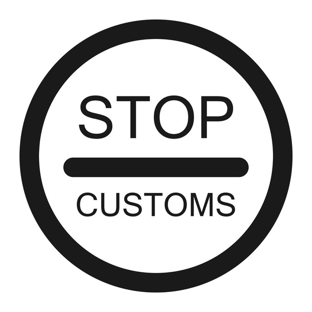 arrêter douane signe ligne icône
 - Vecteur, image