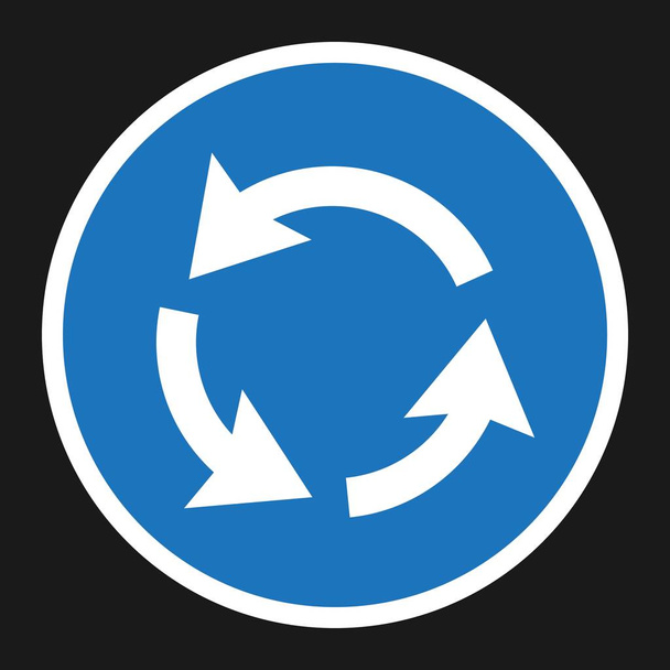 Rotonda Signo de circulación icono plano
 - Vector, imagen