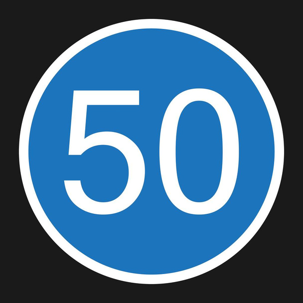 Знак минимальной скорости 50
 - Вектор,изображение