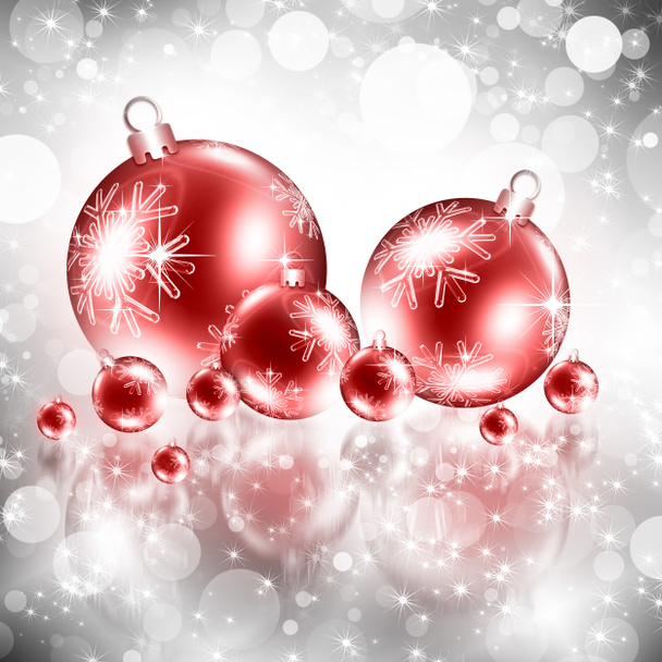Kerstmis rode achtergrond met ballen - Foto, afbeelding
