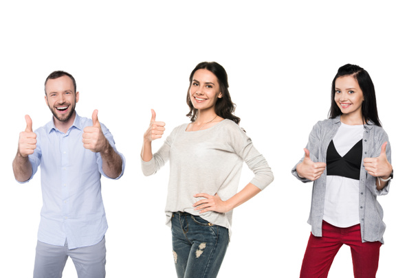 happy people showing thumbs up - Photo, Image