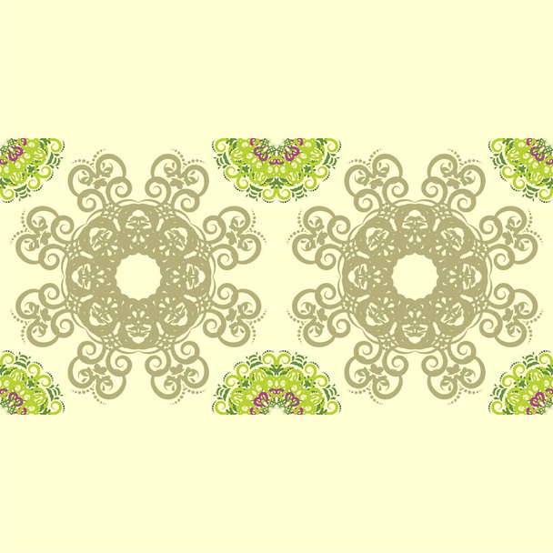 Seamless abstract floral pattern with mandala pattern - Vektor, obrázek