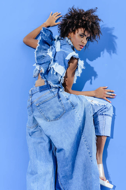 afro girl posing for fashion shoot - Photo, Image