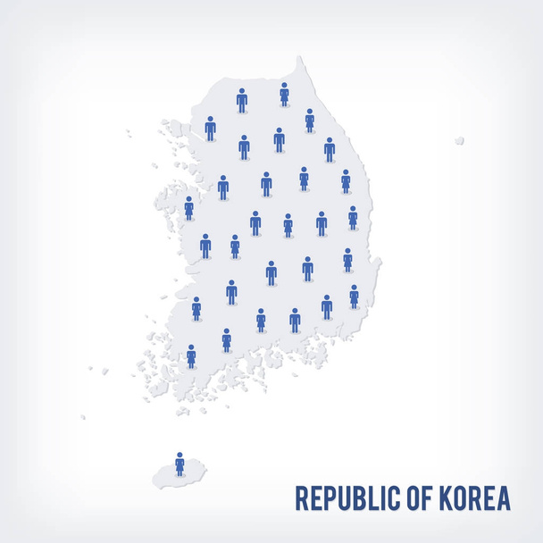 Vektorkarte der Republik Korea. das Konzept der Bevölkerung. kann für Präsentationen, Werbung, Infografiken und die Visualisierung der Statistiken verwendet werden. - Vektor, Bild