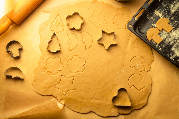 Closeup de biscoitos de gengibre de Natal
 - Foto, Imagem