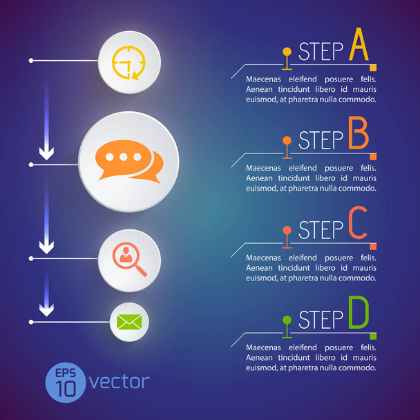 Creative Communication Steps Concept - Vector, afbeelding