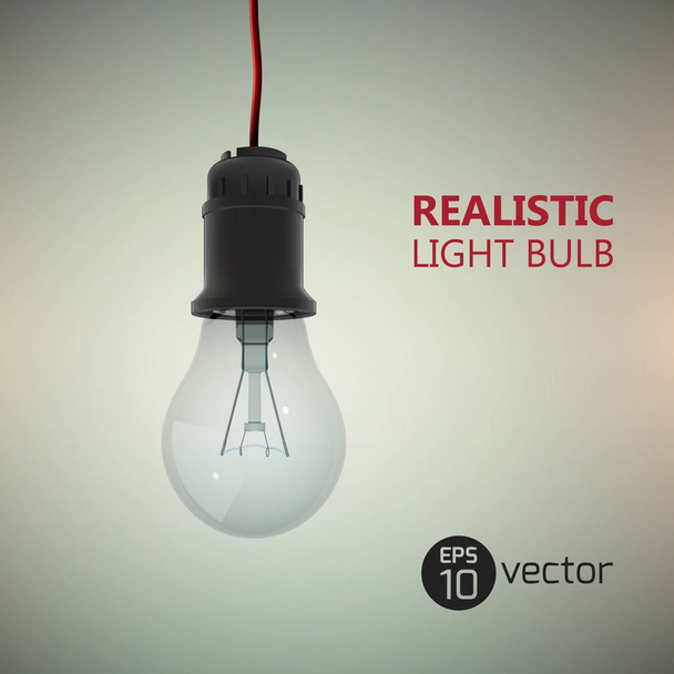 Realistic Electric Bulb Background - Vetor, Imagem